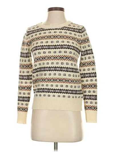 Pre-owned Jcrew Wool Pullover Sweater In White