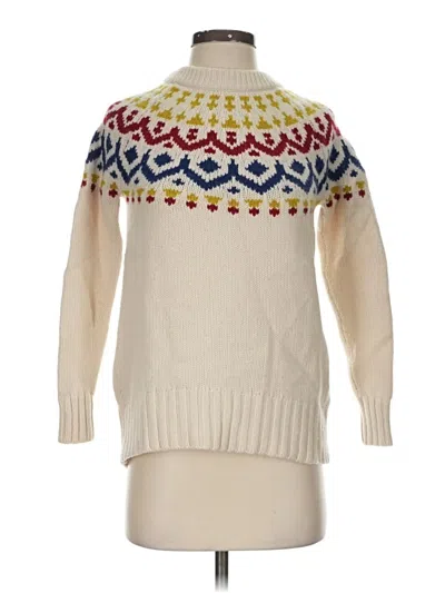 Pre-owned Jcrew Wool Pullover Sweater In White