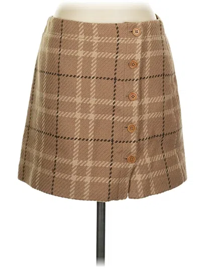 Pre-owned Jcrew Wool Skirt In Brown