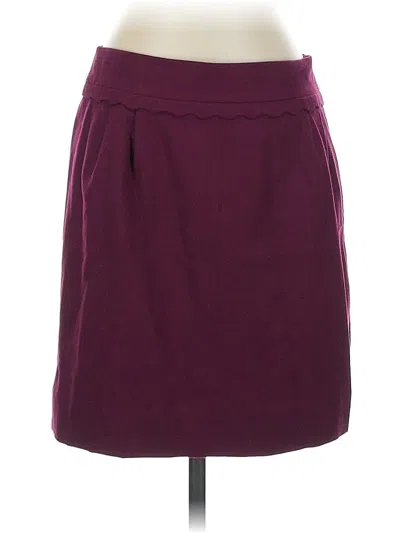 Pre-owned Jcrew Wool Skirt In Burgundy