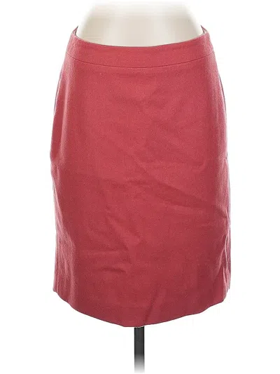 Pre-owned Jcrew Wool Skirt In Burgundy