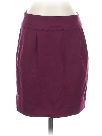 Pre-owned Jcrew Wool Skirt In Burgundy