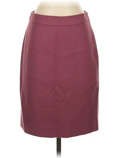 Pre-owned Jcrew Wool Skirt In Burgundy