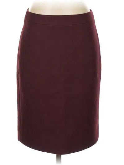 Pre-owned Jcrew Wool Skirt In Burgundy