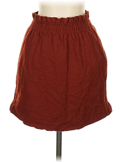 Pre-owned Jcrew Wool Skirt In Burgundy