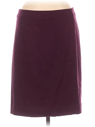 Pre-owned Jcrew Wool Skirt In Burgundy