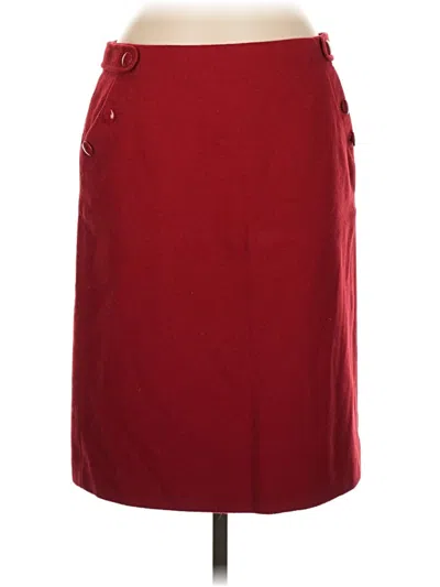 Pre-owned Jcrew Wool Skirt In Burgundy