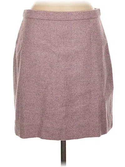 Pre-owned Jcrew Wool Skirt In Burgundy