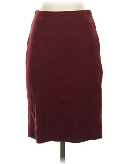 Pre-owned Jcrew Wool Skirt In Burgundy