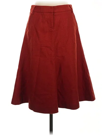 Pre-owned Jcrew Wool Skirt In Burgundy