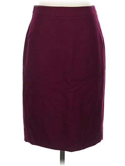 Pre-owned Jcrew Wool Skirt In Burgundy