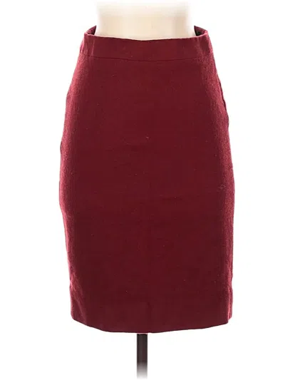 Pre-owned Jcrew Wool Skirt In Burgundy