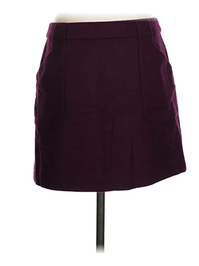 Pre-owned Jcrew Wool Skirt In Burgundy