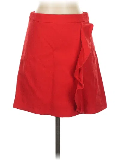 Pre-owned Jcrew Wool Skirt In Red