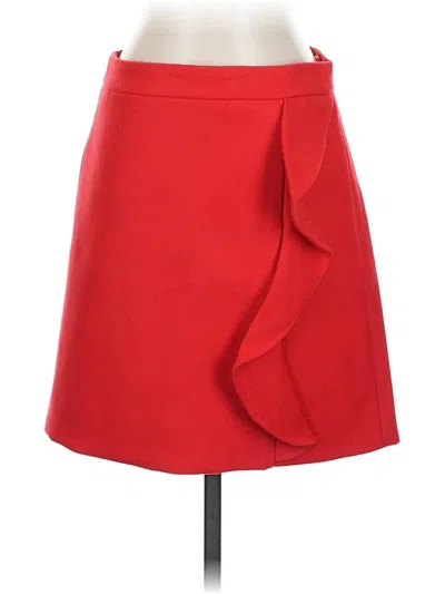 Pre-owned Jcrew Wool Skirt In Red