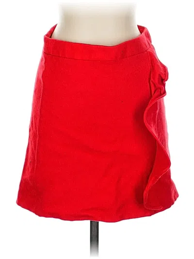 Pre-owned Jcrew Wool Skirt In Red