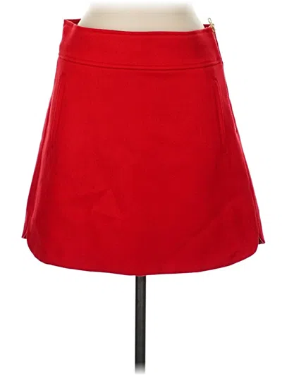 Pre-owned Jcrew Wool Skirt In Red