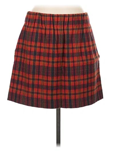 Pre-owned Jcrew Wool Skirt In Red