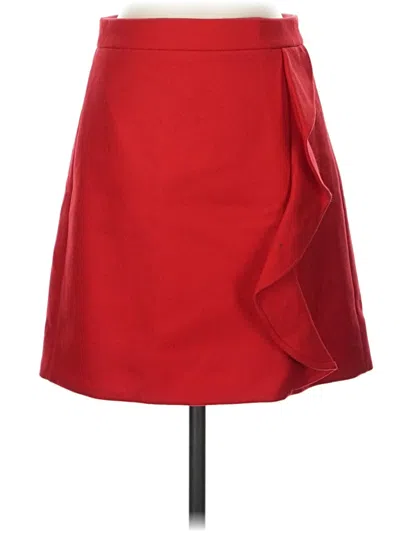 Pre-owned Jcrew Wool Skirt In Red
