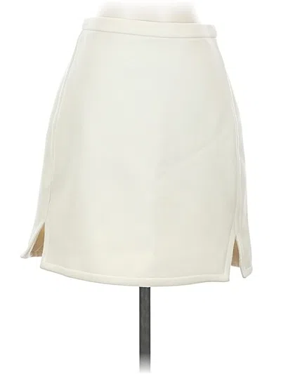 Pre-owned Jcrew Wool Skirt In White