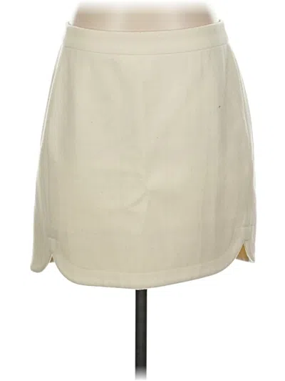 Pre-owned Jcrew Wool Skirt In White