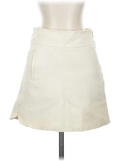 Pre-owned Jcrew Wool Skirt In White