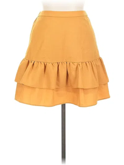 Pre-owned Jcrew Wool Skirt In Yellow