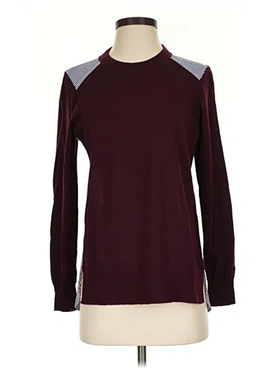 Pre-owned Jcrew Wool Sweater In Burgundy