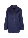 Jcsophie Button-up Wool Coat In Blue