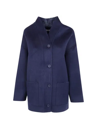 Jcsophie Button-up Wool Coat In Blue