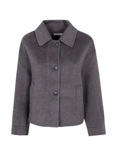 Jcsophie Button-up Wool Jacket In Brown