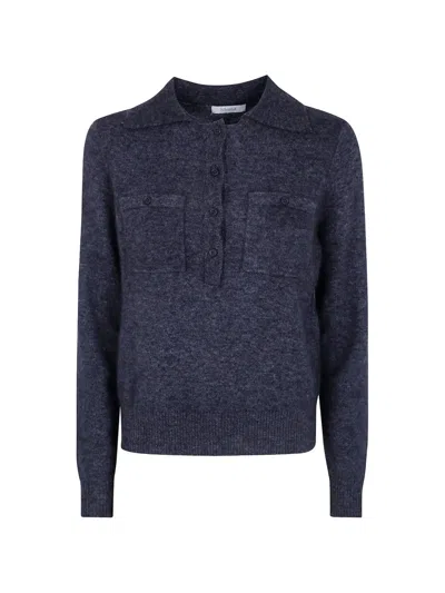 Jcsophie Chest-pockets Sweater In Blue
