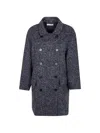 Jcsophie Double-breasted Wool Coat In Black