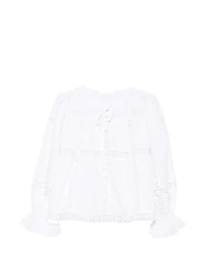 Jcsophie Lace Ruffled Blouse In White