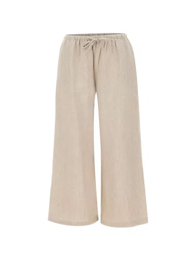 Jcsophie Liseron Drawstring-waist Palazzo Pants In Neutral
