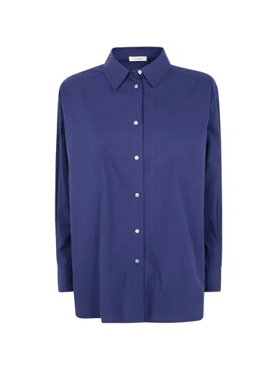 Jcsophie Long-sleeved Button-down Shirt In Blau