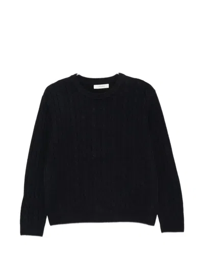 Jcsophie Pancho Cable-knit Crew-neck Sweater In Blue