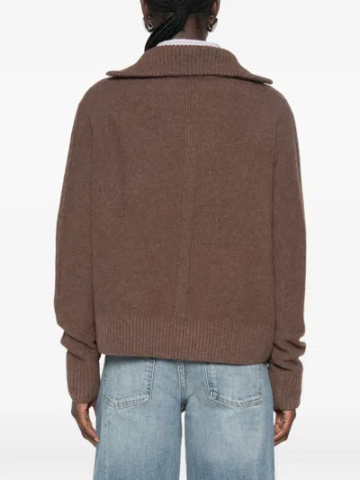 Jcsophie Pilar Sailor-collar Raglan-sleeve Sweater In Brown