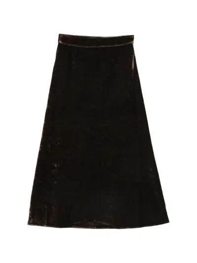Jcsophie Pirouette Velvet Maxi Skirt In Brown