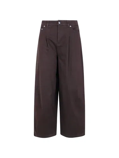 Jcsophie Pleated Wide-leg Trousers In Brown