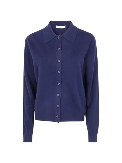 Jcsophie Point-collar Cardigan In Blau