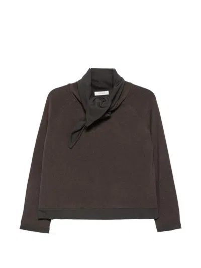 Jcsophie Poppy Scarf-detail Raglan-sleeve Sweater In Brown