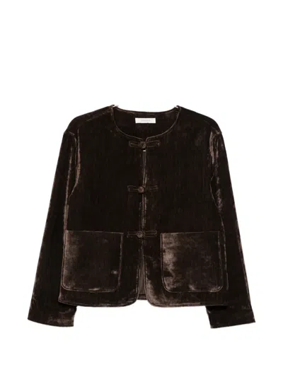 Jcsophie Prunella Frog-fastening Jacket In Brown