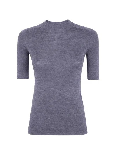 Jcsophie Ribbed Short-sleeved Sweater In Grau