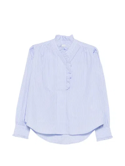 Jcsophie Ruffled Striped Blouse In Blue