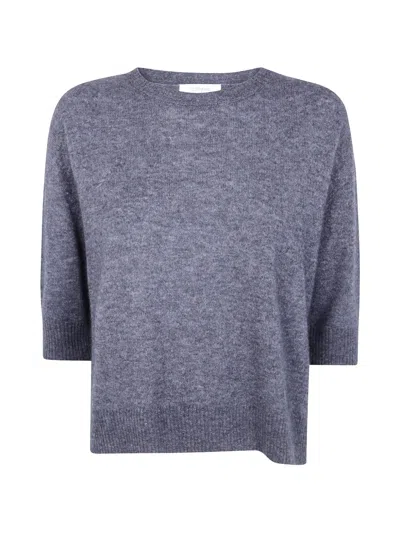 Jcsophie Three-quarter Sleeve Fine-knit Top In Grey