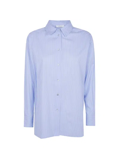 Jcsophie Vertical-stripe Cotton Shirt In Blue