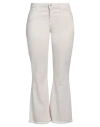 J-cube Woman Jeans Ivory Size 32 Cotton, Polyester, Elastane In White