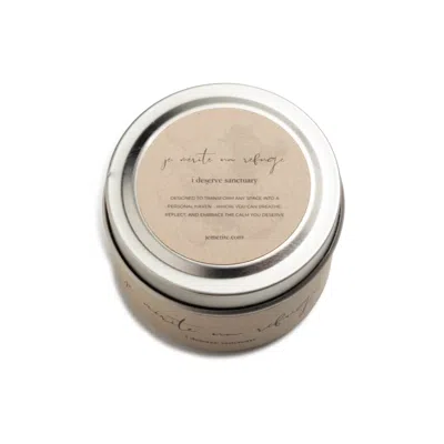 Je Mérite (i Deserve) White I Deserve Sanctuary - Black Cardamom & Leather 2 oz Travel Candle In Neutral