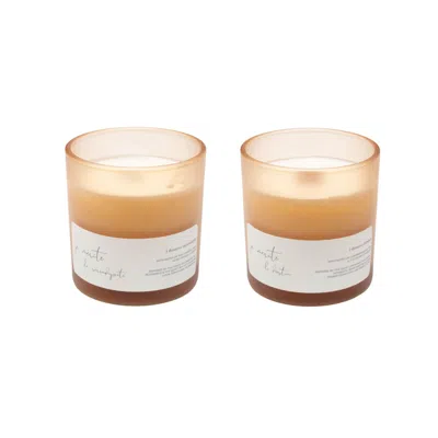 Je Mérite (i Deserve) White I Deserve Serendipity & Kismet 8 oz Candle Gift Set In Brown